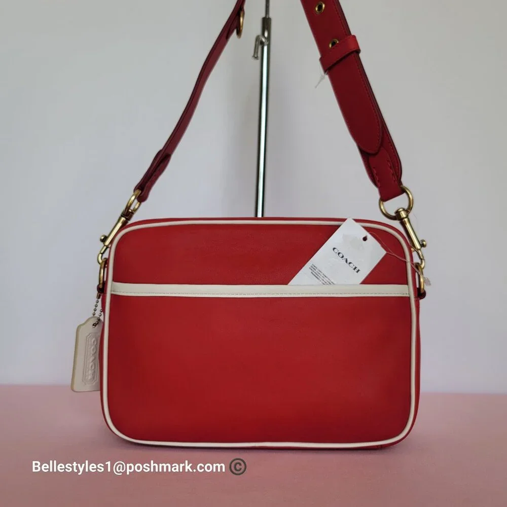 COACH Unisex 1941 Camera Glovetanned Leather with COACH Stamp Crossbody Bag⭐ - Picture 6 of 16